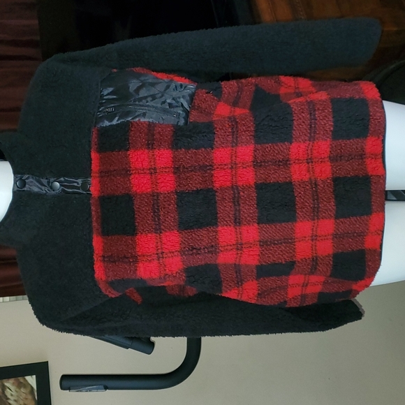 Red and Black Sherpa Pullover - Picture 2 of 9